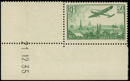 ** POSTE AERIENNE - 14  50f. Vert-jaune, CD 21/12/35, TB - 1927-1959 Ungebraucht