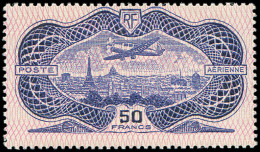 * POSTE AERIENNE - 15  50f. Burelé, TB - 1927-1959 Mint/hinged