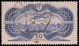 POSTE AERIENNE - 15  50f. Burelé, Obl., TB - 1927-1959 Used