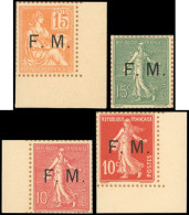 (*) FRANCHISE MILITAIRE - 1, 3/5 Tirage Sur Bristol, DENTELURE FIGUREE, 4 Valeurs, TB, Cote Maury - Military Postage Stamps