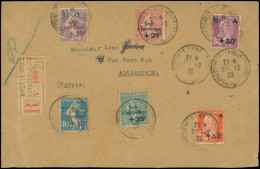 Let LETTRES DU XXe SIECLE - N°246/48 Et 249/51 Obl. BRETTEVILLE L'ORGUEUILLEUSE 27/12/29 S. Env. Rec., Arr. ALEXANDRIE,  - Covers & Documents