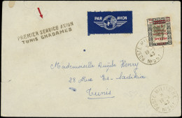 Let FEZZAN 7 : 5f. Sur 50c. Noir Et Olive Obl. POSTE MILITAIRE/N°561 19/9/43 S. Env. Par Avion, Griffe PREMIER SERVICE A - Autres & Non Classés