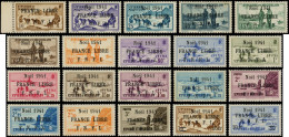 ** SAINT PIERRE ET MIQUELON 212A/31A : Série Noël 1941, FRANCE LIBRE F.N.F.L., Surcharge Noire, N°225A *, TB - Unused Stamps