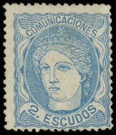 (*) ESPAGNE 112 : 2e. Bleu, Neuf Sans Gomme, TB - Unused Stamps