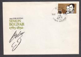 DDR 22/1983 - 200th Birthday Of Simon Bolivar, FDC - 1981-1990