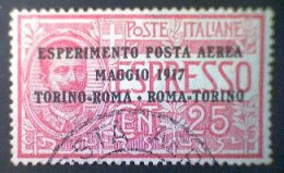 Italy, Scott #C1, Used (o), 1917, First Air Mail Overprint, 25c - Airmail