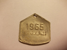 Oude Gemeentepenning Honden Taks Penning Medaille 1965 Uit Antwerpen - Hondenpenning - Sonstige & Ohne Zuordnung