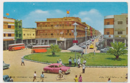 IRAQ - BAGHDAD - KING FAISEL SQUARE" ANIMATA, AUTO E AUTOBUS ANNI '50, Car, 1963 Nice Stamp Vintage Old Postcard - Irak