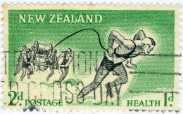 NUOVA ZELANDA, NEW ZEALAND, SPORT, 1957, FRANCOBOLLI USATI Scott:NZ B52, Yt:NZ 362, Sg:NZ 761 - Used Stamps