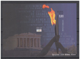 Olympic Games 2004 , Belgie - Blok ( Ongetand ) Postfris - Zomer 2004: Athene