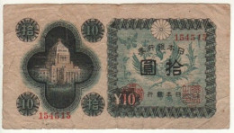 JAPAN  10 Yen  P87   ND  1946   ( Parliament Building, Tokyo  ) - Japon