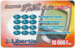 Gabon - Libertis - Conservez Cette Carte, Exp.31.12.2001, GSM Refill 10.000FCFA, Used - Gabon