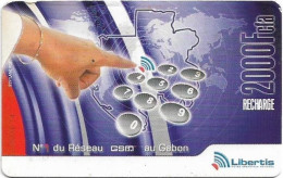 Gabon - Libertis - Hand Pointing Numbers, Exp.31.12.2007, GSM Refill 2.000FCFA, Used - Gabon