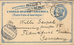 1897 ST. LOUIS - FRANKFURT , ENTERO POSTAL CIRCULADO , LLEGADA - ...-1900