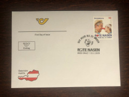 AUSTRIA FDC COVER 2020 YEAR CLOWN DOCTOR HEALTH MEDICINE STAMPS - Lettres & Documents