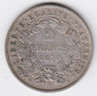 2 Francs  Cérès 1870A - 1870-1871 Kabinett Trochu