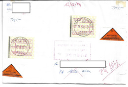 1619l: Österreich 1994, ATM Auf Nachnahme- Brief, 10.00 Und 12.50 ÖS Bedarfspost 6960 Wolfurt- Bahnhof - Abarten & Kuriositäten