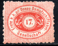 2460. AUSTRIA 1866 DDSG 17 KR. #1 SIGNED - Compagnie Danubienne De Navigation à Vapeur (DDSG)