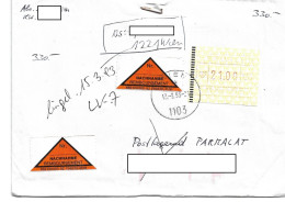 1619f: ATM 21.00 EF Auf Nachnahme- Brief, 1103 Wien 13.3.1993 - Omslagen