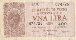 BANCONOTA BIGLIETTO DI STATO ITALIA 1 LIRA VF  (B_352 - Italia – 1 Lira