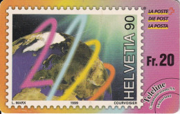 TARJETA DE SUIZA DE TELELINE CON UN SELLO DE SUIZA (STAMP) - Timbres & Monnaies