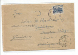 Bulgaria Cover Plovdiv 24feb1952 X Suisse With L.20 Narodna Republika  Solo Franking - Covers & Documents