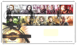 2018 GB FDC - Game Of Thrones - Typed Address - 2011-2020 Ediciones Decimales