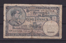 BELGIUM - 1938 5 Francs Circulated Banknote - 5 Francos