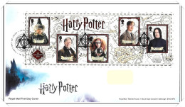 2018 GB FDC - Harry Potter Mini Sheet- Typed Address - 2011-2020 Ediciones Decimales