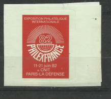 Vignette Illustrée   Autocollante Philexfrance 1982 Paris CNIT La Défense    Neuf    B/TB  Voir Scans   Soldé ! ! ! - Unused Stamps