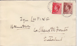 Lettre Obl. Edinburgh Le 21 SP 36 Sur N° 206, 207  Pour La Suisse - Lettres & Documents