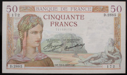 France - 50 Francs - 12-9-1935- PICK 81.15 / F17.16 - TTB+ - 50 F 1934-1940 ''Cérès''