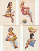 PIN UP EN MAILLOT DE BAIN - Illustrateur ANDRE BERMOND (lot De 4 CPA) - Bermond