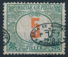 * Debrecen I. 1919 Pirosszámú Portó 5f Elcsúszott Felülnyomással, Bodor Vizsgálójellel (**200.000) (törések, Gumihiba /  - Other & Unclassified