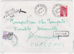 Taxe Gerbe Sur Lettre Retour à L'envoyeur Refusé Taxée Au Dos - 1960-.... Covers & Documents