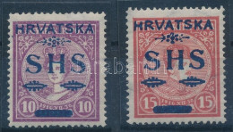 * SHS 1918 Koronázás 10f és 15f Signed: Bodor - Otros & Sin Clasificación