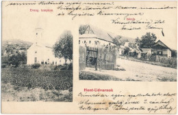 * T2 1911 Hontudvarnok, Hont-Udvarnok, Dvorníky (Teszér, Hontianske Tesáre); Evangélikus Templom, Iskola. Berczel Sándor - Unclassified