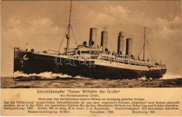 ** T2 Schnelldampfer "Kaiser Wilhelm Der Große" Des Norddeutschen Lloyd / German Express Steamer - Zonder Classificatie