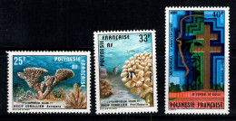 Polynésie Française 1977 Yv. 121-123 Neuf ** 100% Poste Aérienne Chorals, Mémoire, De Gaulle - Ungebraucht