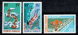 Polynésie Française 1971 Yv. 48-50 Neuf ** 100% Poste Aérienne Sport - Ungebraucht