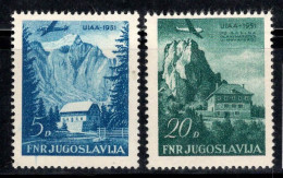 Yougoslavie 1951 Mi. 656-657 Neuf ** 100% Poste Aérienne Paysages, Avions - Luchtpost