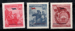 Yougoslavie 1949 Mi. 575-577 Neuf * MH 100% Poste Aérienne - Luchtpost