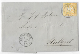 Esslingen To Stuttgart 1860 Great Fahrend Postamt Cancel - Lettres & Documents