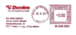SAN MARINO - 2002 DOMINA CUCINE COMPONIBILI - Ema Affrancatura Meccanica Rossa Red Meter Su Busta Non Viaggiata - 1952 - Lettres & Documents