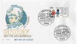 Germany Deutschland 1993 FDC 40 Jahre Deutsches Komitee German Committee UNICEF, Canceled In Berlin - 1991-2000