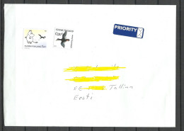 FINNLAND Finland 2023 Air Mail Cover To Estonia Moomi & Bird NB! Stamps Remained Mint (not Cancelled) - Covers & Documents