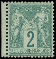 ** FRANCE - Poste - 62, Type I, Signé Calves (infime Rousseur), Bdf: 2c. Vert - 1876-1878 Sage (Typ I)