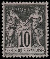 ** FRANCE - Poste - 103, Bon Centrage, Luxe: 10c. Noir Sur Lilas - 1898-1900 Sage (Type III)