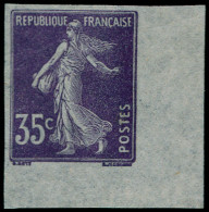 (*) FRANCE - Poste - 142, Essai Non Dentelé Sur Papier Pelure, Cdf, Signé Mayer: 35c. Semeuse Violet - Unused Stamps