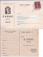 METZ- MAISON FABRE- GRAINES- DEUX CARTES POSTALES - Metz